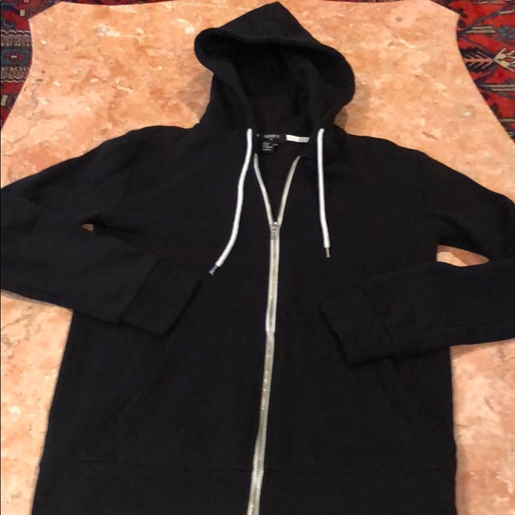 Men’s FOREVE 21 black zip up hooded jacket XS - Picture 1 of 4